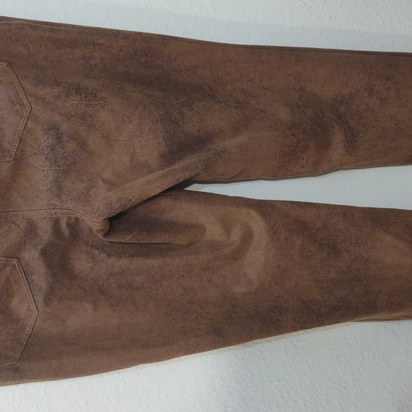 SLIGHTLY USED CHICO'S SUEDE-LOOK PANTS COLOR BROWN SIZE 12R-2R - Picture 9 of 12
